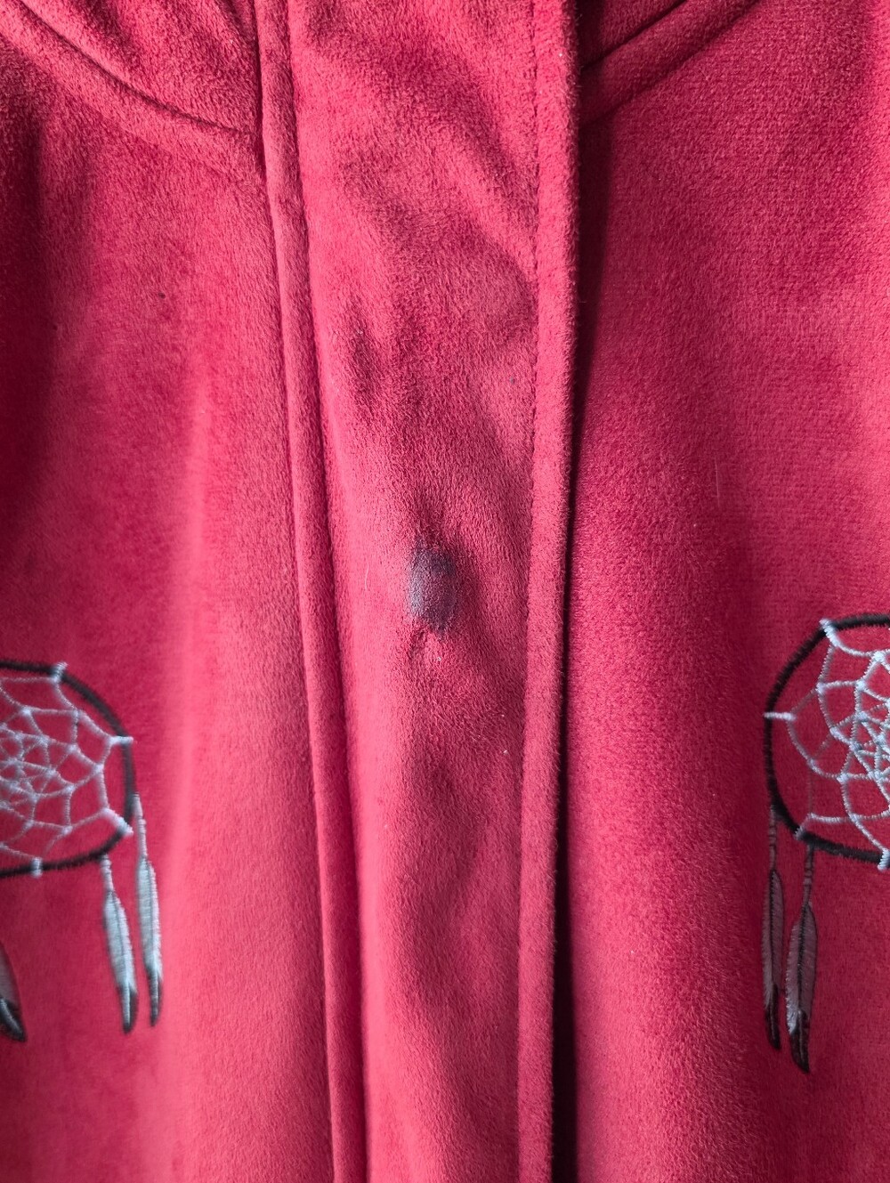 Vintage Northern Lifestyles Faux Fur Indigenous Wolf Tribal Winter Red Parka - Picture 4 of 13